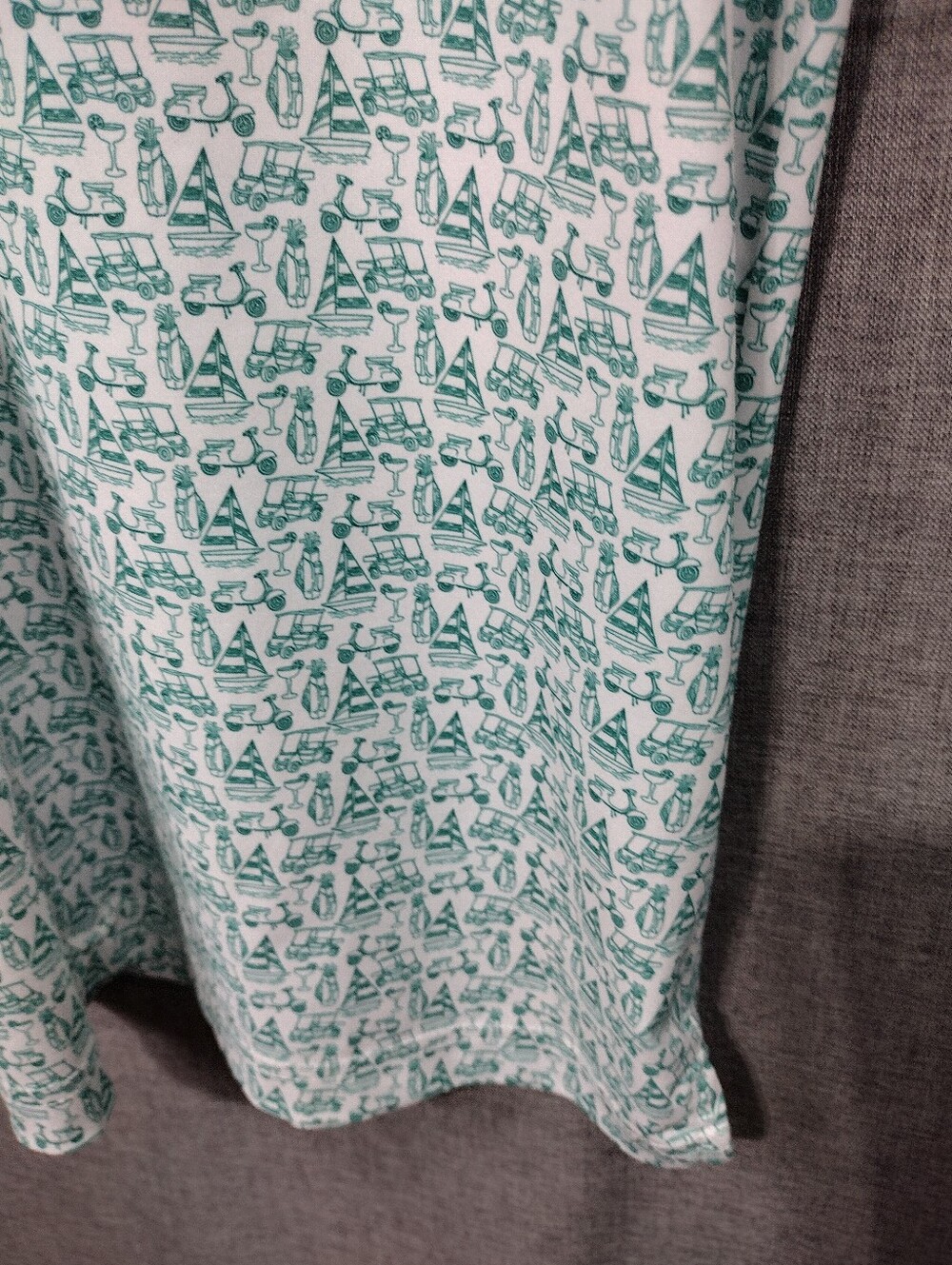 Walter Hagen Novelty Print Polo Shirt Mens S Green Golf Casual Retro 90s Y2K - Picture 5 of 9